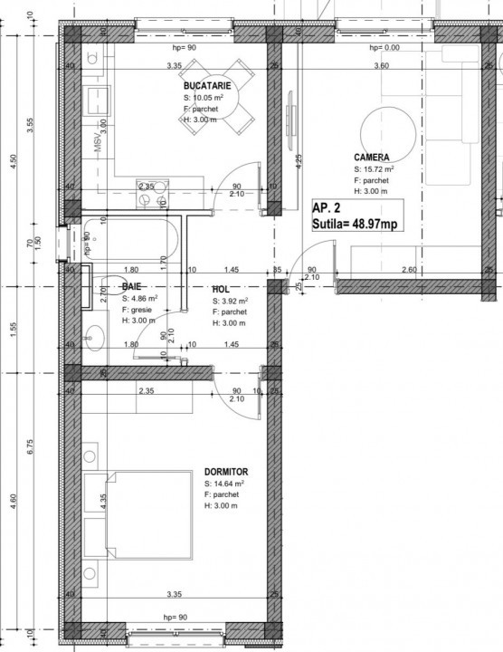 PROMOTIONAL, APARTAMENTE CU 2 SI 3 CAMERE