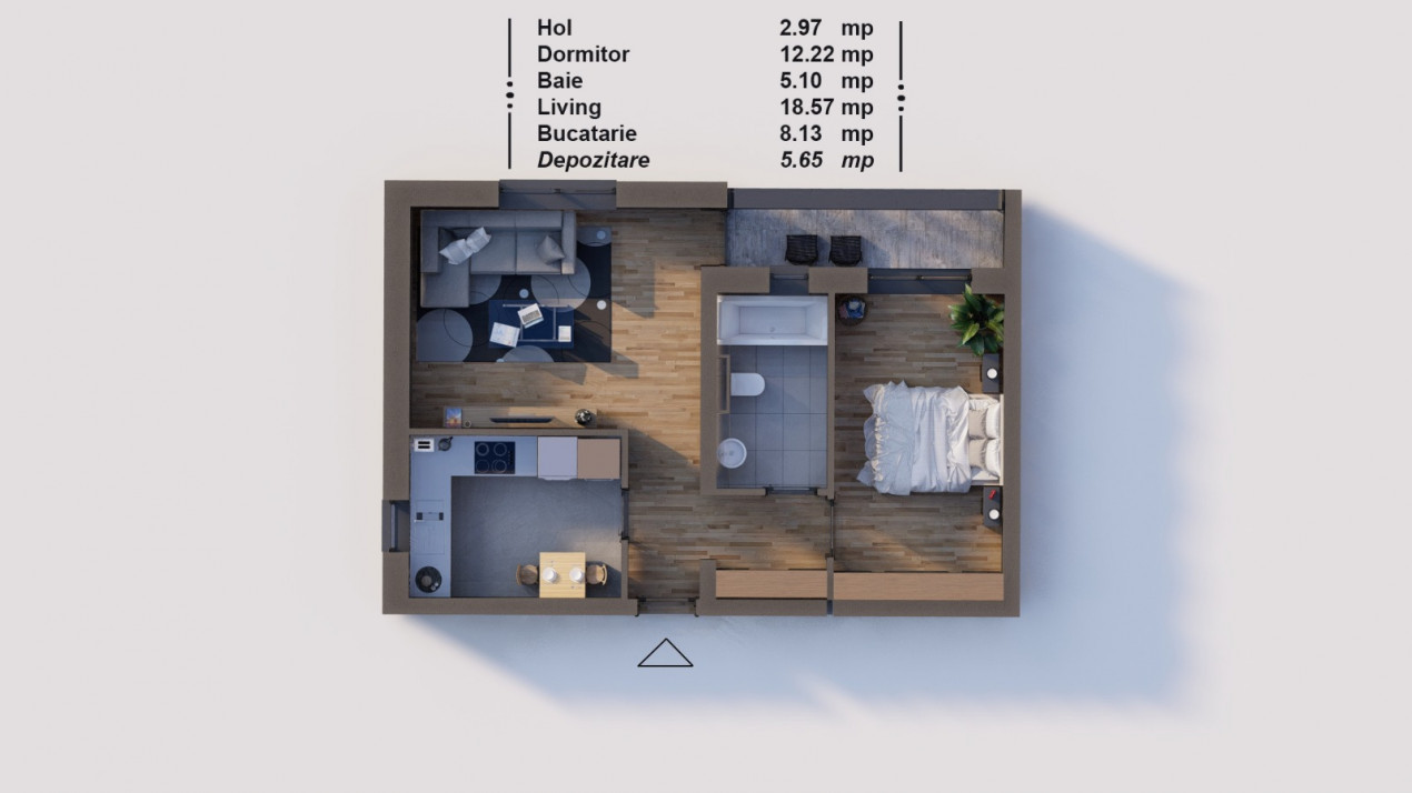 Decomandat, Etaj intermediar, Bucatarie Inchisa