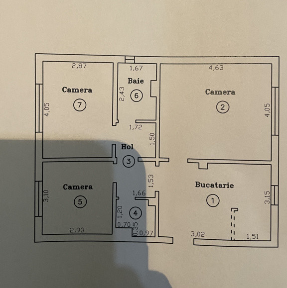 Apartament cu 3 camere si garaj, decomandat, parter