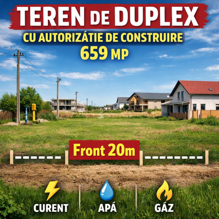 TEREN CU A.C DUPLEX , PRET PROMOTIONAL, COMISION 0%
