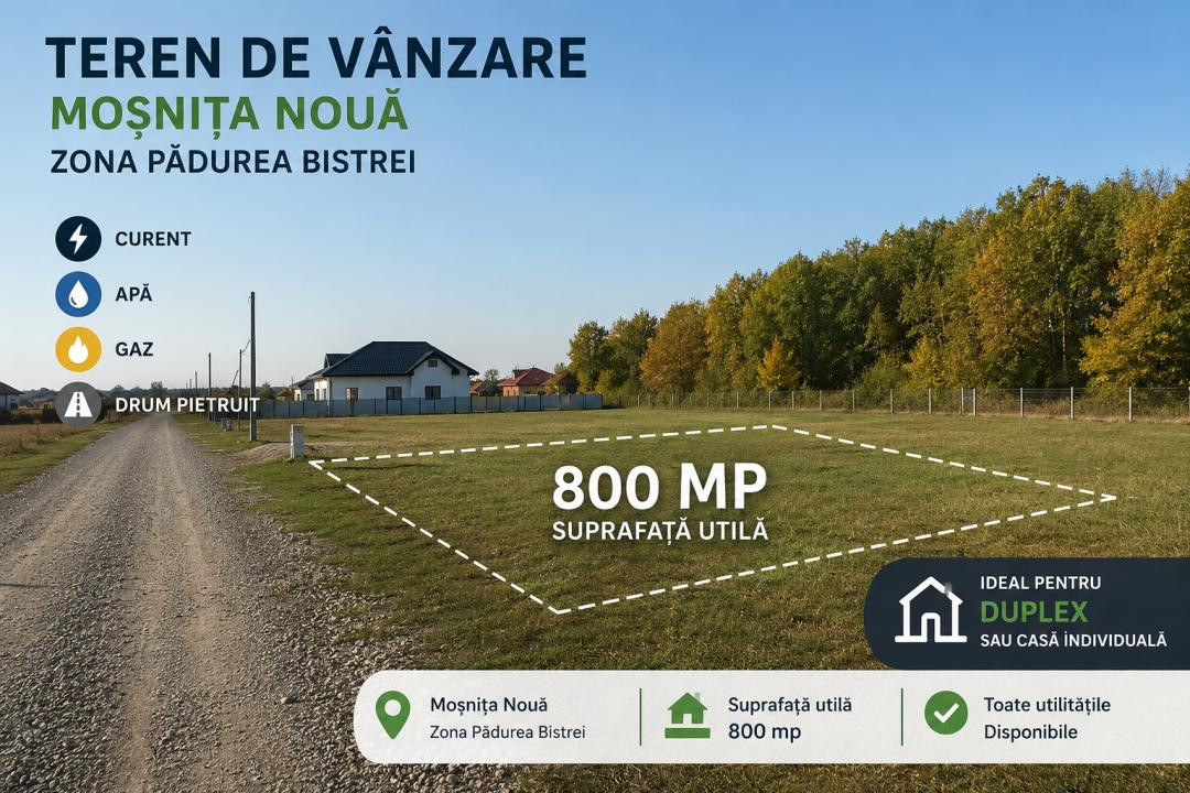 TEREN DUPLEX/INDIVIDUALA, 800MP , PADUREA BISTRA