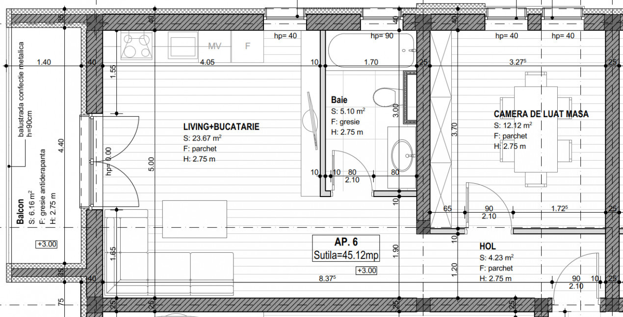 Apartament de vanzare, 2 camere, decomandat, zona Braytim